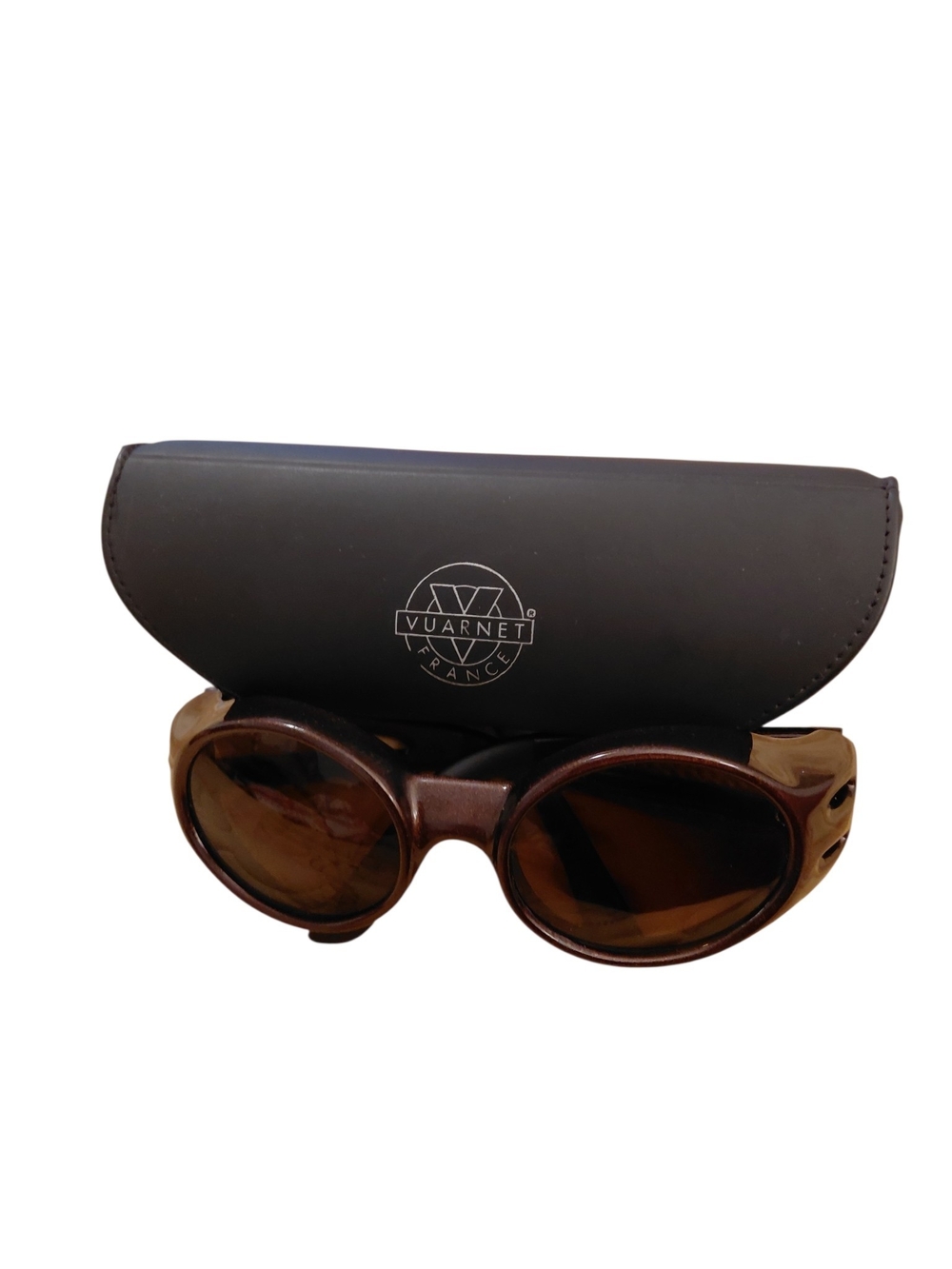 Vuarnet Men’s Brown Polarized Sunglasses with Case